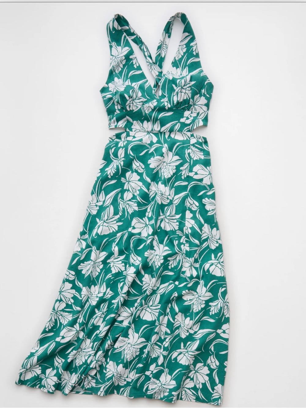 American Eagle V-Neck Cut-Out Midi Dress Size Small